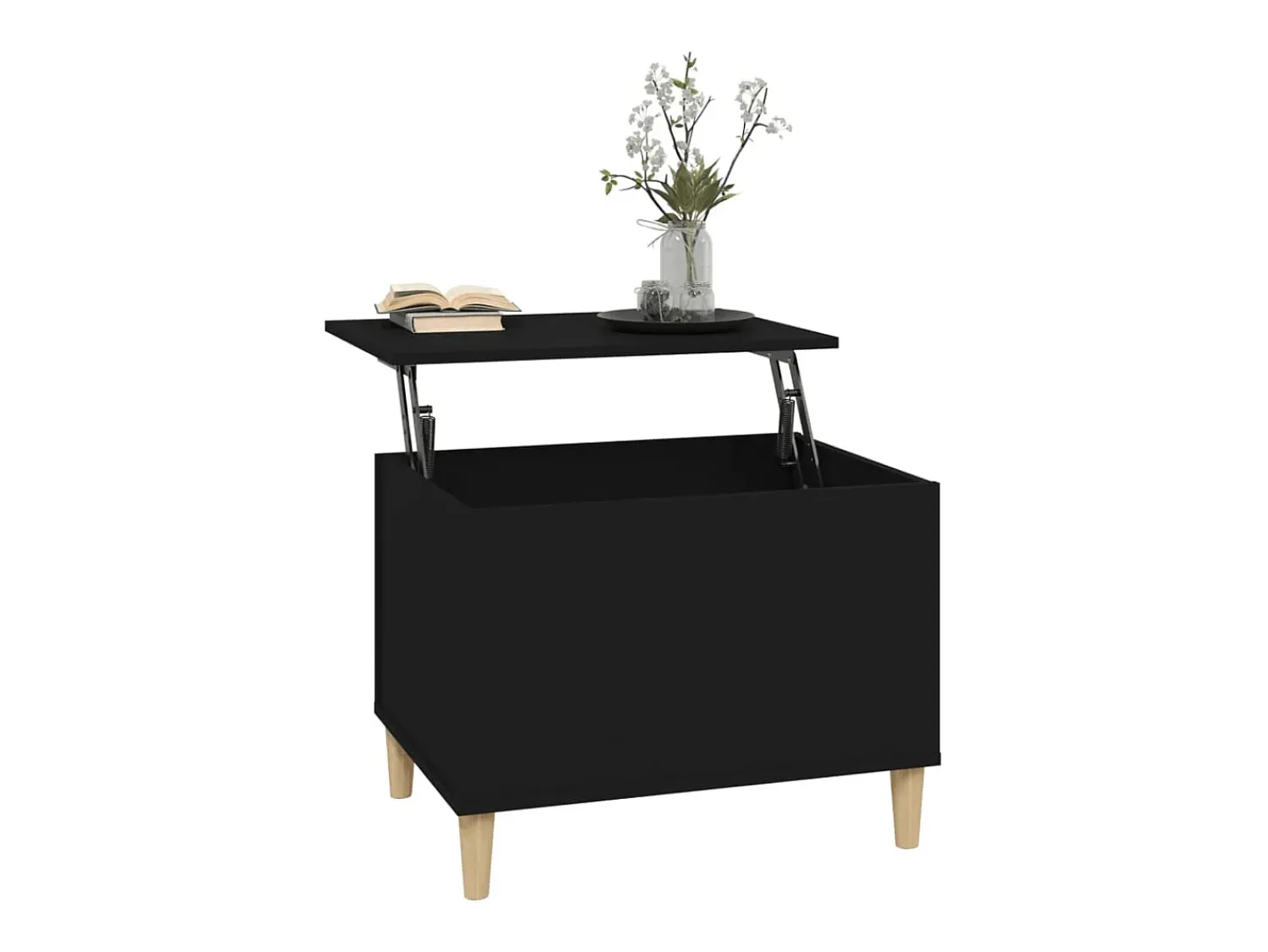 Mesa De Centro* Mesa de centro | Mesa de apoio 60x44.5x45 cm derivados de madeira Preto