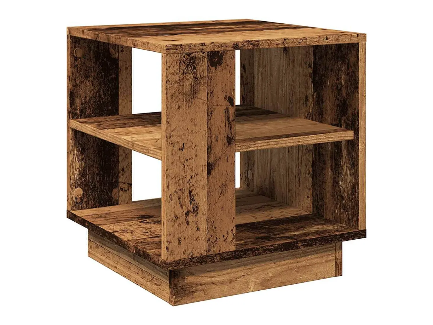 Mesa De Centro* Mesa de centro | Mesa de apoio | Mesa de café 40x40x43 cm derivados de madeira madeira velha Castanho