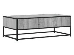 Outlet Mesa de centro | Mesa de apoio 100x50x35cm deriv. madeira/metal sonoma Cinzento