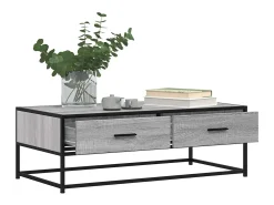 Outlet Mesa de centro | Mesa de apoio 100x50x35cm deriv. madeira/metal sonoma Cinzento