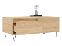 Mesa De Centro| Mesa de centro | Mesa de apoio 90x50x36.5 cm derivados madeira carvalho sonoma Castanho