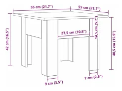 Mesa De Centro* Mesa de centro | Mesa de apoio carvalho artisiano Madeira processada Castanho