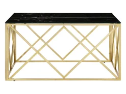 Mesa De Centro| Mesa de centro | Mesa de apoio aço inoxidável e vidro temperado dourado Cor de laranja