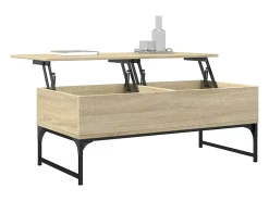 Mesa de centro | Mesa de apoio 100x50x40 cm deriv. madeira/metal carvalho sonoma^ Mesa De Centro