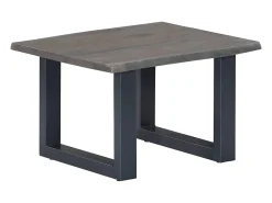 Mesa De Centro* Mesa de centro | Mesa de apoio | Mesa de café c/ arestas vivas 60x60x40cm acácia maciça Cinzento