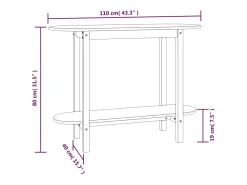 Discount Mesa de centro | Mesa de apoio | Mesa consola 110x40x80 cm madeira de pinho maciça Preto