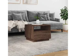 Discount Mesa de centro | Mesa de apoio com luzes LED 50x49x40 cm carvalho Castanho