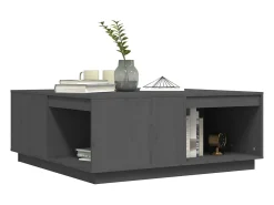 Mesa De Centro| Mesa de centro | Mesa de apoio 100x101x40.5 cm madeira de pinho maciça Cinzento