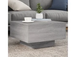 Mesa de centro | Mesa de apoio com luzes LED 55x55x31 cm sonoma^ Mesa De Centro