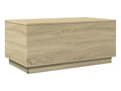 Mesa De Centro| Mesa de centro | Mesa de apoio com luzes LED 90x50x40 cm carvalho sonoma Castanho