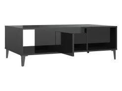 Mesa De Centro* Mesa de centro | Mesa de apoio derivados de madeira brilhante Preto