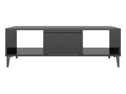 Mesa De Centro* Mesa de centro | Mesa de apoio derivados de madeira brilhante Preto