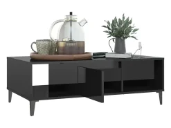 Mesa De Centro* Mesa de centro | Mesa de apoio derivados de madeira brilhante Preto
