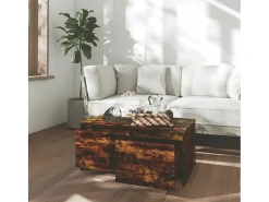 Mesa De Centro| Mesa de centro | Mesa de apoio 90x50x41.5 cm derivados madeira carvalho fumado Castanho