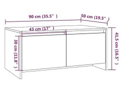 Mesa De Centro| Mesa de centro | Mesa de apoio 90x50x41.5 cm derivados madeira carvalho fumado Castanho