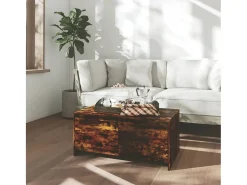 Mesa De Centro| Mesa de centro | Mesa de apoio 90x50x41.5 cm derivados madeira carvalho fumado Castanho