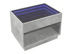 Mesa de centro | Mesa de apoio luzes LED Infinity 70x50x50 cm cimento^ Mesa De Centro