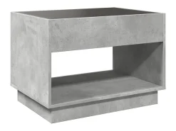 Mesa de centro | Mesa de apoio luzes LED Infinity 70x50x50 cm cimento^ Mesa De Centro
