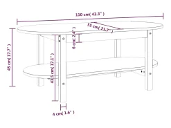 Mesa de centro | Mesa de apoio 110x55x45 cm madeira de pinho maciça^ Mesa De Centro