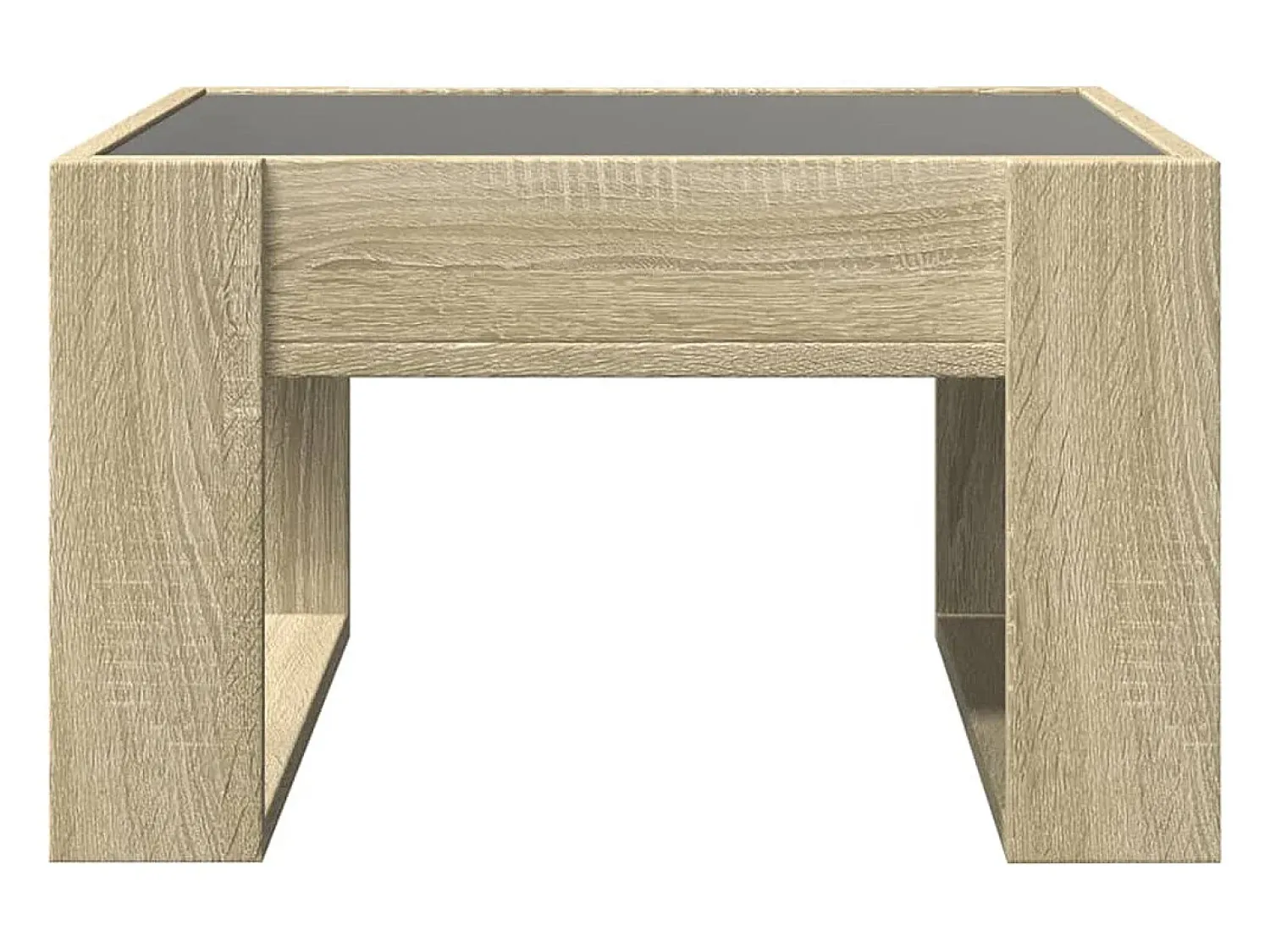 Mesa De Centro* Mesa de centro | Mesa de apoio luzes LED Infinity 50x53x30 cm carvalho sonoma Castanho