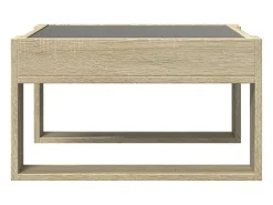 Mesa De Centro* Mesa de centro | Mesa de apoio luzes LED Infinity 50x53x30 cm carvalho sonoma Castanho