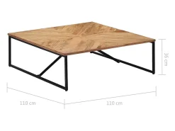 Mesa De Centro| Mesa de centro | Mesa de apoio | Mesa de café 110x110x36 cm madeira de acácia maciça Castanho