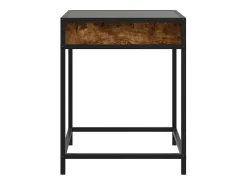 Mesa De Centro* Mesa de centro | Mesa de apoio luzes LED Infinity 40x40x51 cm carvalho fumado Castanho
