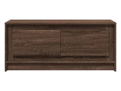 Discount Mesa de centro | Mesa de apoio c/ luzes LED derivados madeira carvalho Castanho