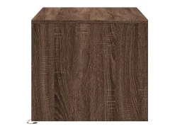 Discount Mesa de centro | Mesa de apoio c/ luzes LED derivados madeira carvalho Castanho
