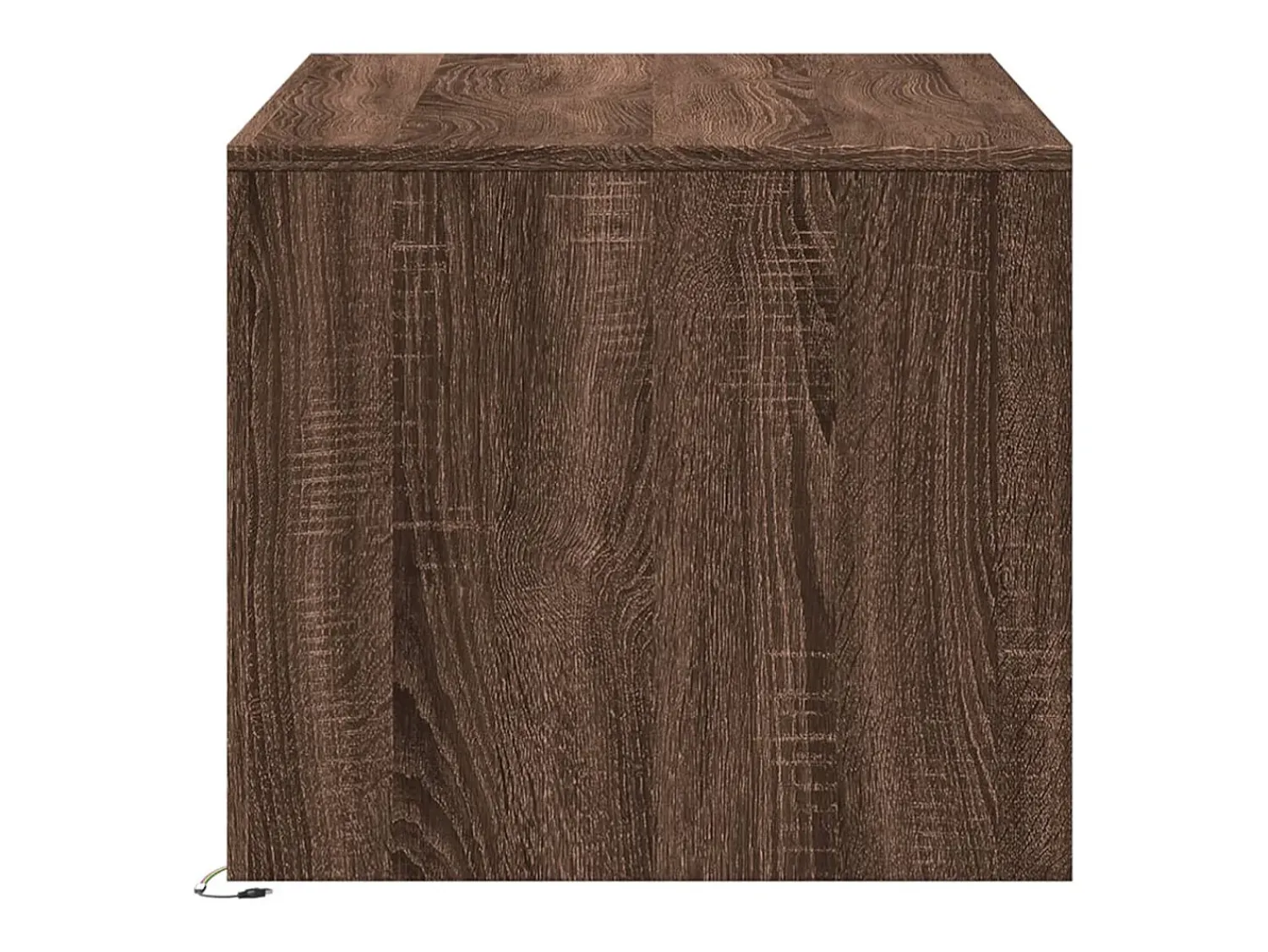 Discount Mesa de centro | Mesa de apoio c/ luzes LED derivados madeira carvalho Castanho