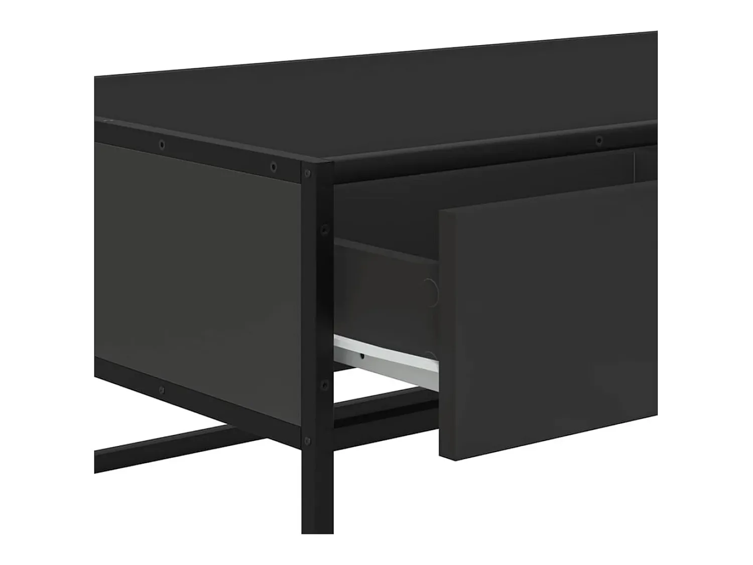 Mesa De Centro* Mesa de centro | Mesa de apoio 100x50x35 cm derivados de madeira/metal Preto