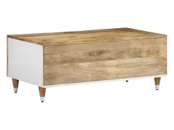 Mesa De Centro* Mesa de centro | Mesa de apoio | Mesa de café 100x54x40 cm madeira de mangueira maciça Castanho