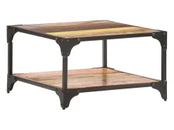 Mesa De Centro| Mesa de centro | Mesa de apoio | Mesa de café 60x60x35 cm madeira recuperada maciça Multicor