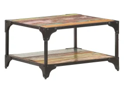 Mesa De Centro| Mesa de centro | Mesa de apoio | Mesa de café 60x60x35 cm madeira recuperada maciça Multicor