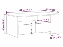 Mesa De Centro* Mesa de centro | Mesa de apoio with Drawer Madeira antiga 102x55x43.5 cm Castanho