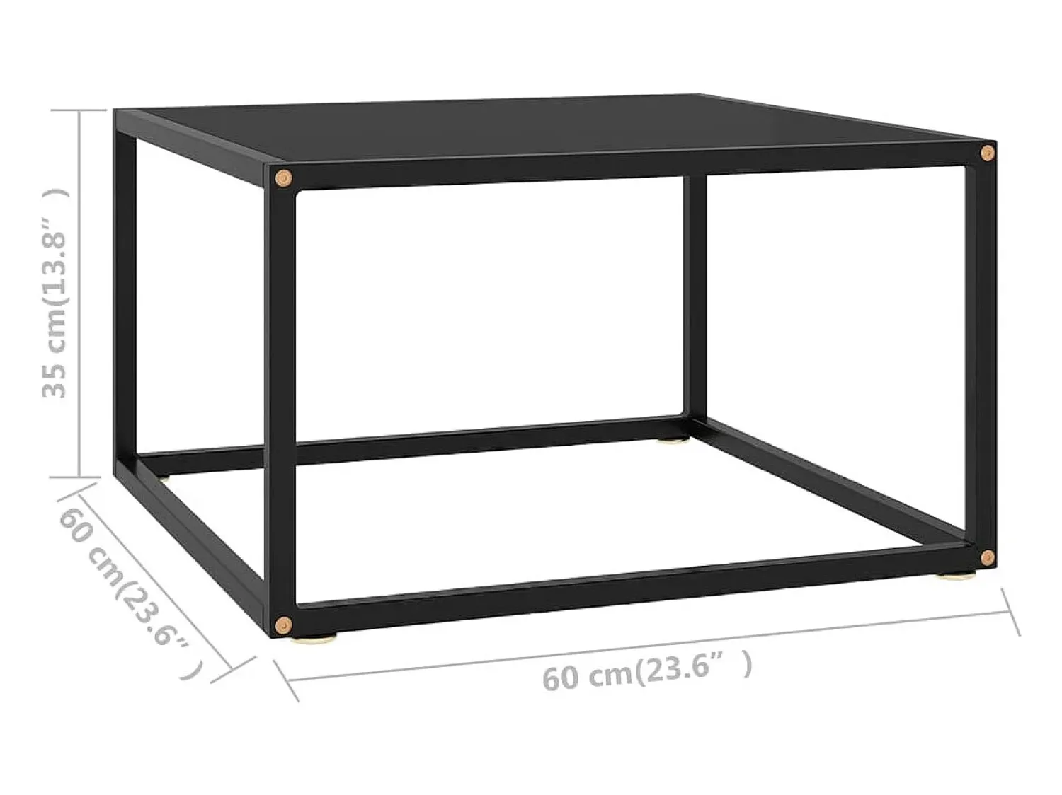 Mesa De Centro* Mesa de centro | Mesa de apoio 60x60x35 cm vidro Preto