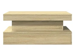 Discount Mesa de centro | Mesa de apoio com luzes LED 90x50x40 cm carvalho sonoma Castanho