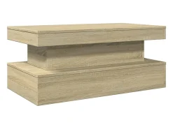 Discount Mesa de centro | Mesa de apoio com luzes LED 90x50x40 cm carvalho sonoma Castanho
