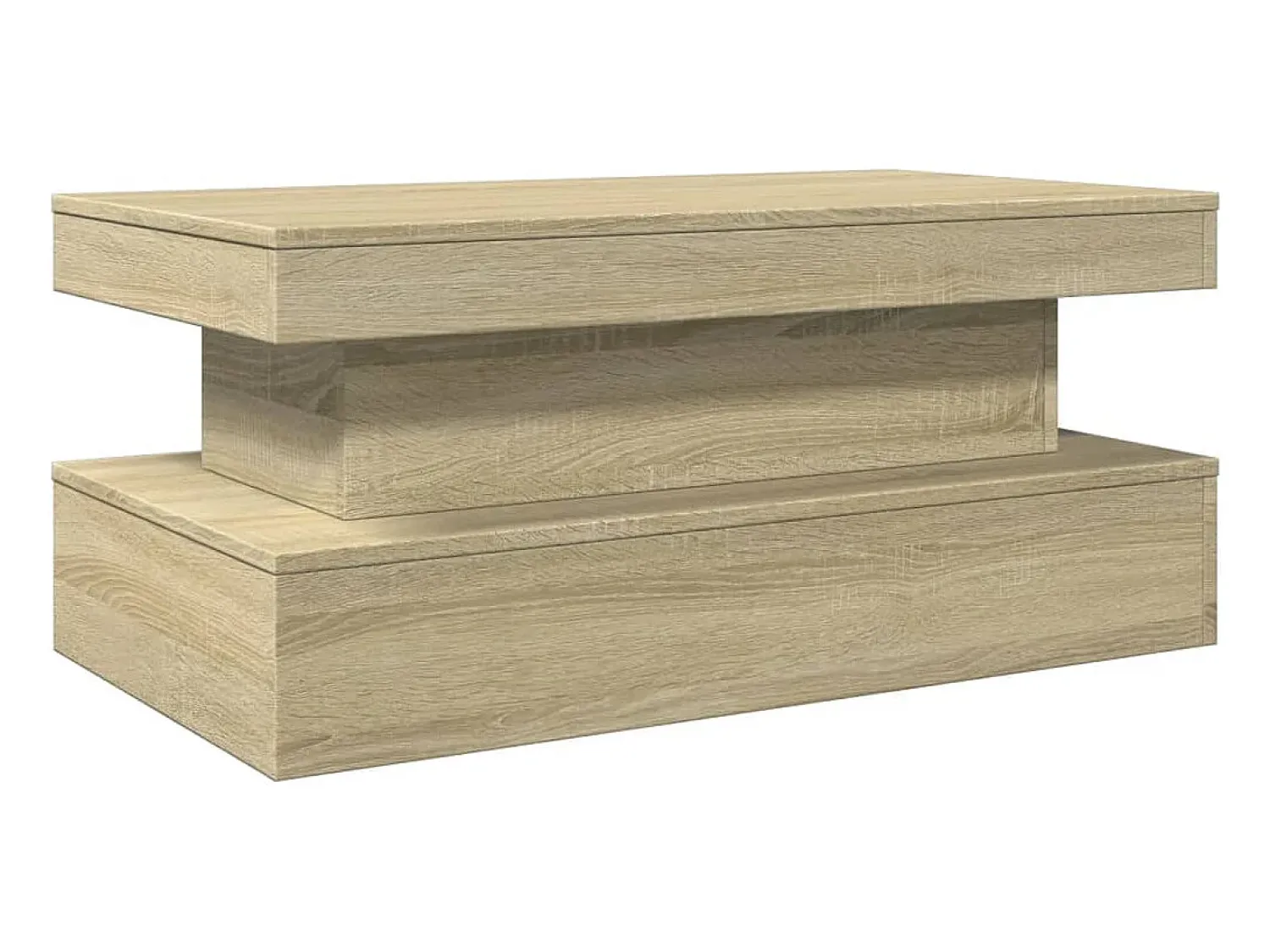 Discount Mesa de centro | Mesa de apoio com luzes LED 90x50x40 cm carvalho sonoma Castanho