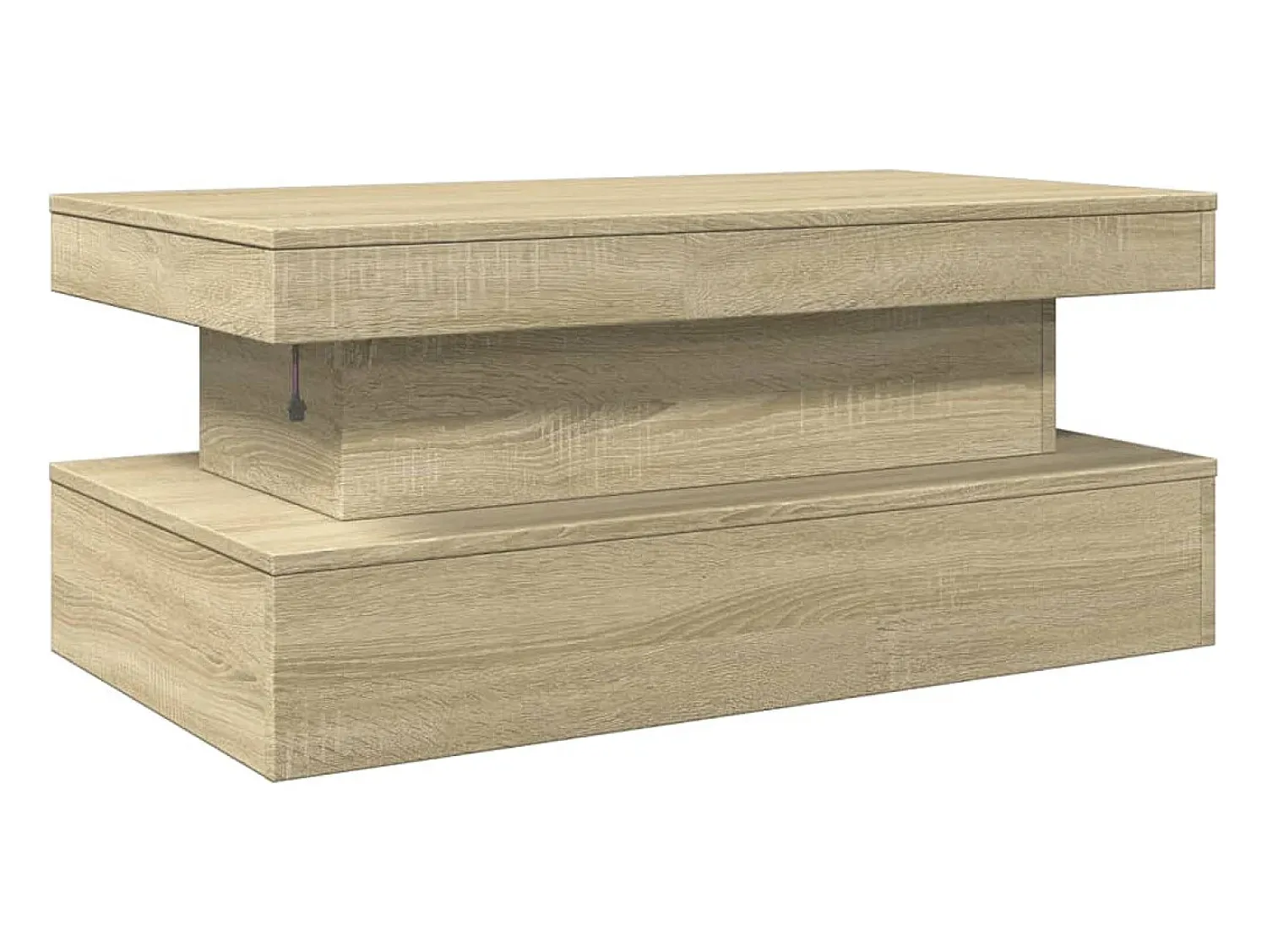 Discount Mesa de centro | Mesa de apoio com luzes LED 90x50x40 cm carvalho sonoma Castanho