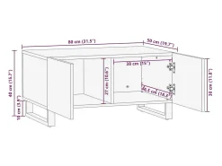 Mesa De Centro| Mesa de centro | Mesa de apoio | Mesa de café Marrom e Preto 80x50x40 cm Castanho