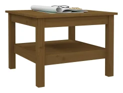 Mesa De Centro* Mesa de centro | Mesa de apoio 55x55x40 cm pinho maciço mel Castanho
