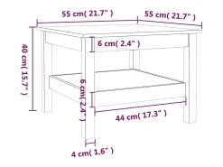 Mesa De Centro* Mesa de centro | Mesa de apoio 55x55x40 cm pinho maciço mel Castanho