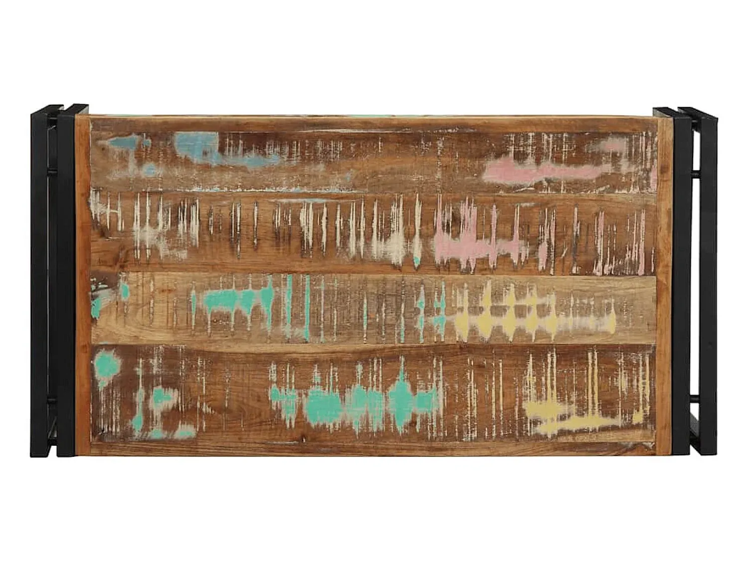 Mesa De Centro| Mesa de centro | Mesa de apoio 80x40x35 cm madeira maciça recuperada Multicor