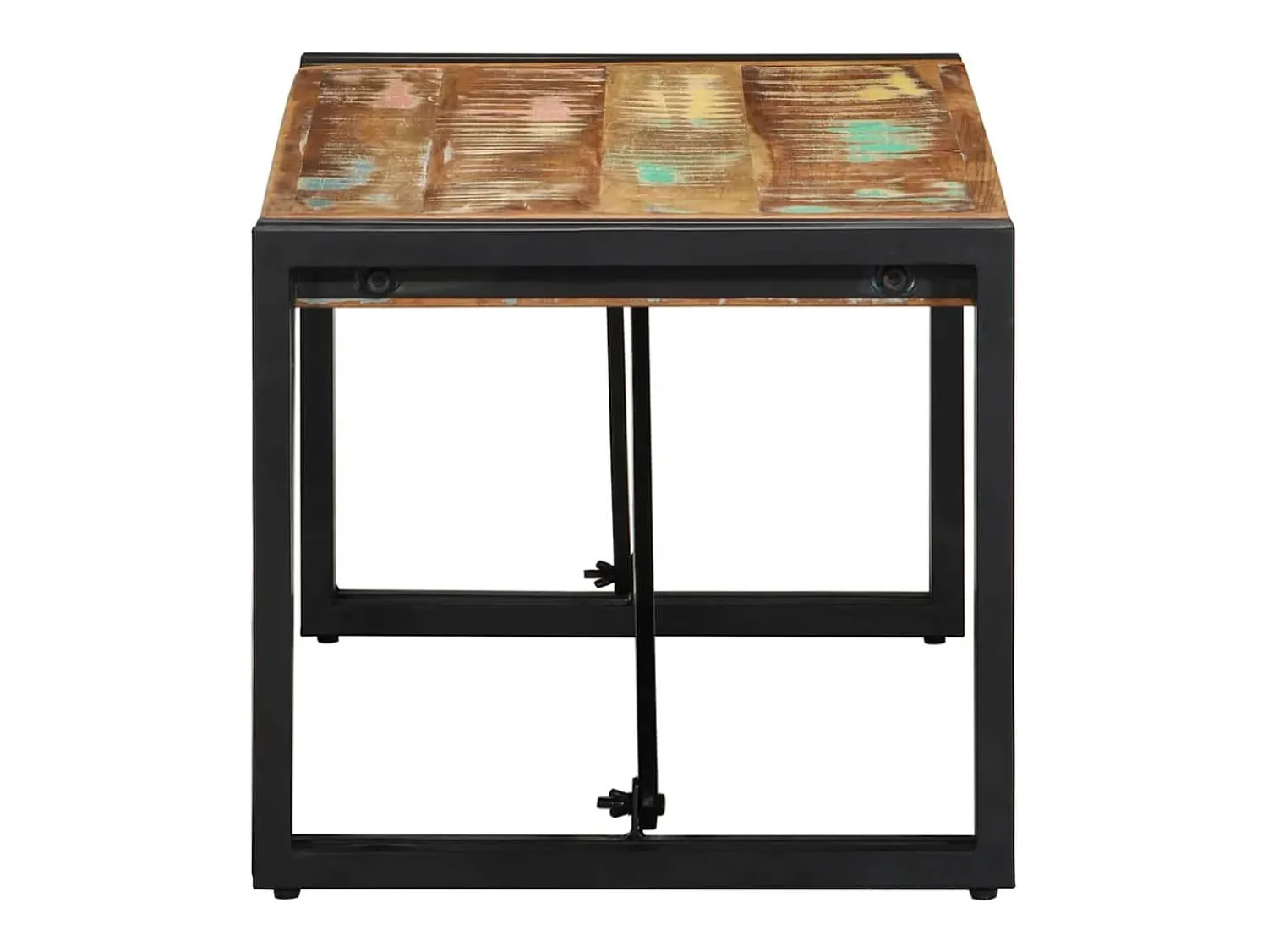 Mesa De Centro| Mesa de centro | Mesa de apoio 80x40x35 cm madeira maciça recuperada Multicor
