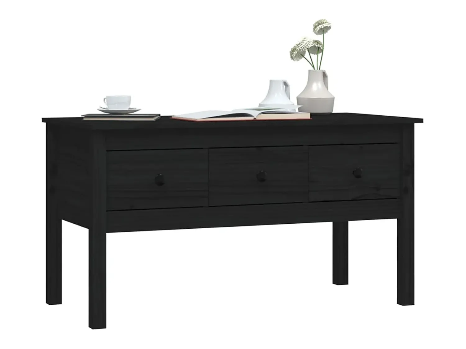 Mesa de centro | Mesa de apoio 102x49x55 cm pinho maciço^ Mesa De Centro