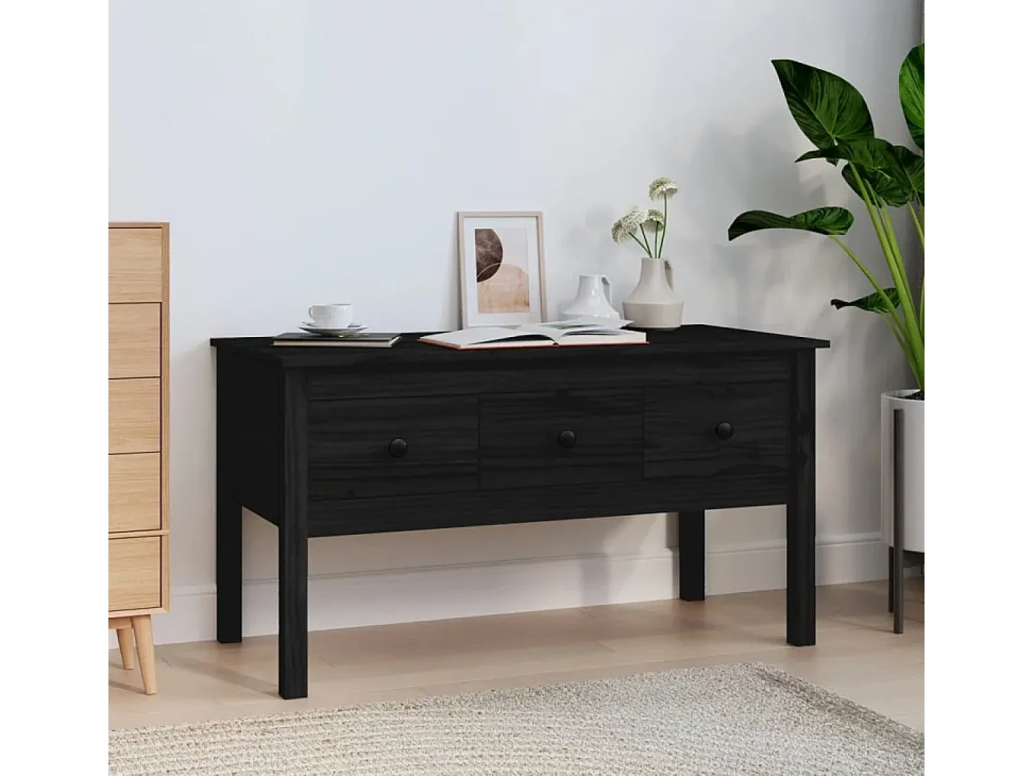 Mesa de centro | Mesa de apoio 102x49x55 cm pinho maciço^ Mesa De Centro