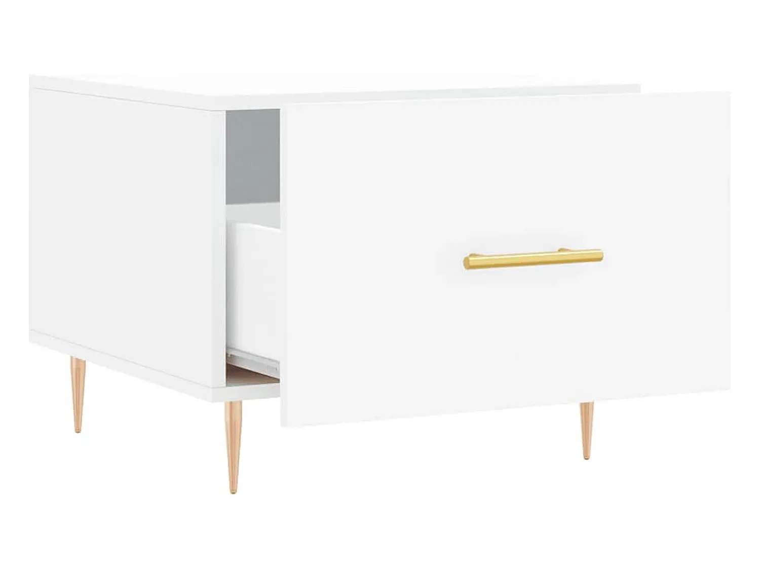 Discount Mesa de centro | Mesa de apoio 50x50x40 cm derivados de madeira Branco