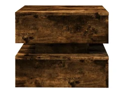 Mesa De Centro* Mesa de centro | Mesa de apoio com luzes LED 50x50x40 cm carvalho fumado Castanho
