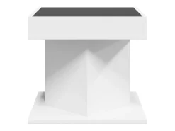 Mesa De Centro| Mesa de centro | Mesa de apoio c/ LEDs 50x50x45cm derivados de madeira Branco